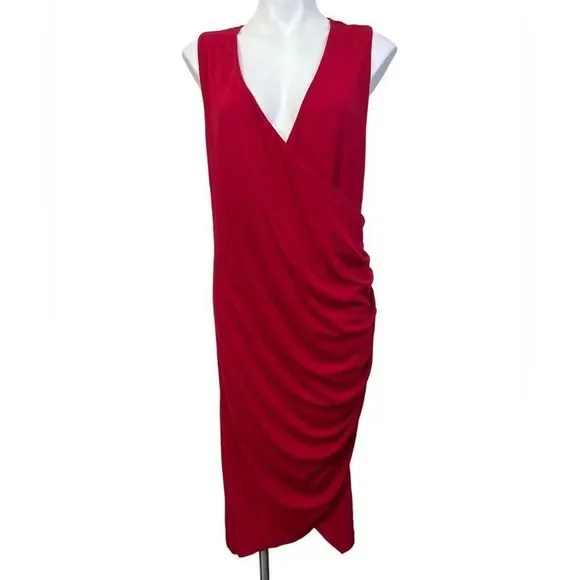 Torrid plus size 3X red sleeveless ruched sheath dress - Picture 2 of 5